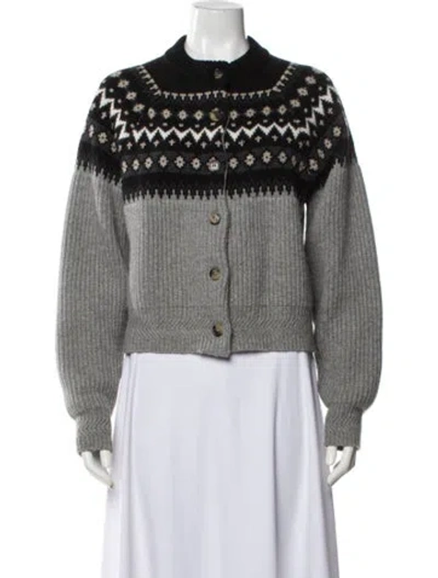 Pre-owned Khaite Cashmere Printed Sweater In Gray