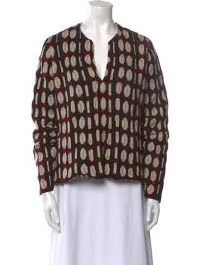 Pre-owned Khaite Cashmere Printed Sweater In Neutral