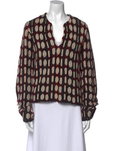 Pre-owned Khaite Cashmere Printed Sweater In Red