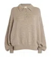 Khaite Rene Cashmere Polo Sweater In Beige