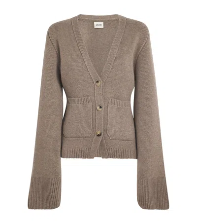 Khaite Cashmere Scarlet Cardigan In Gray