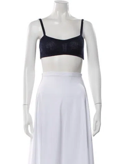 Pre-owned Khaite Cashmere Scoop Neck Sports Bra In Blue