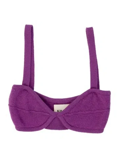 Pre-owned Khaite Cashmere Scoop Neck Sports Bra In Purple