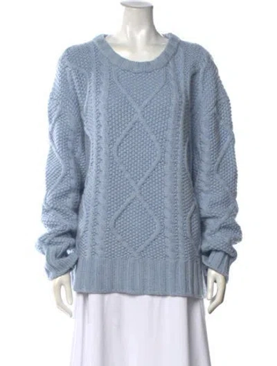 Pre-owned Khaite Cashmere Scoop Neck Sweater In Blue