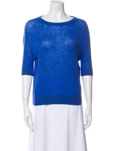 Pre-owned Khaite Cashmere Scoop Neck Sweater In Blue