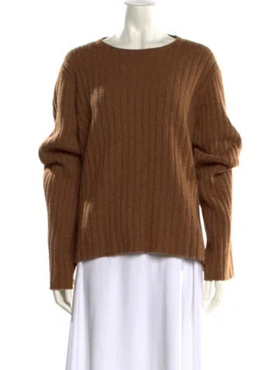 Pre-owned Khaite Cashmere Scoop Neck Sweater In Brown