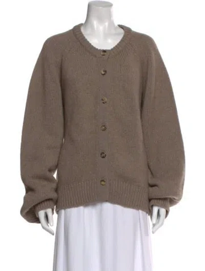 Pre-owned Khaite Cashmere Scoop Neck Sweater In Brown