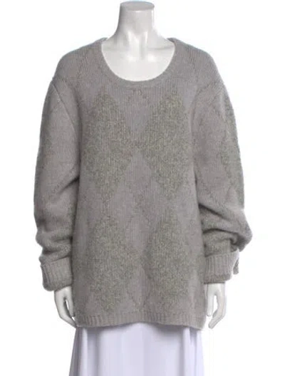 Pre-owned Khaite Cashmere Scoop Neck Sweater In Gray