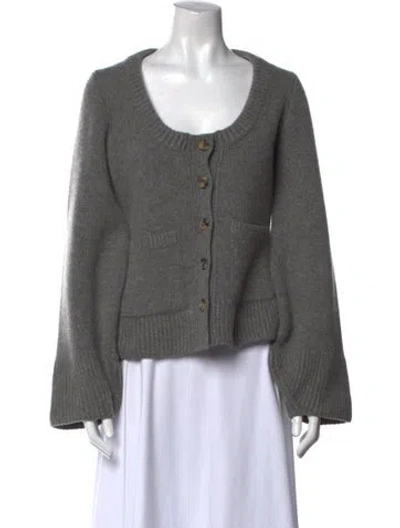 Pre-owned Khaite Cashmere Scoop Neck Sweater In Gray