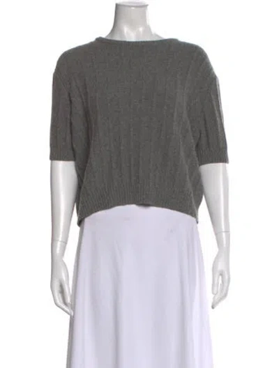 Pre-owned Khaite Cashmere Scoop Neck Sweater In Gray