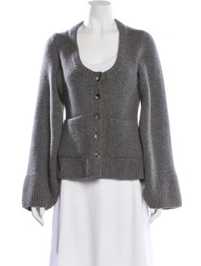 Pre-owned Khaite Cashmere Scoop Neck Sweater In Gray