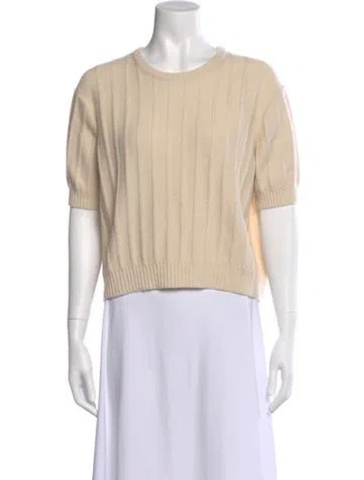 Pre-owned Khaite Cashmere Scoop Neck Sweater In Neutral