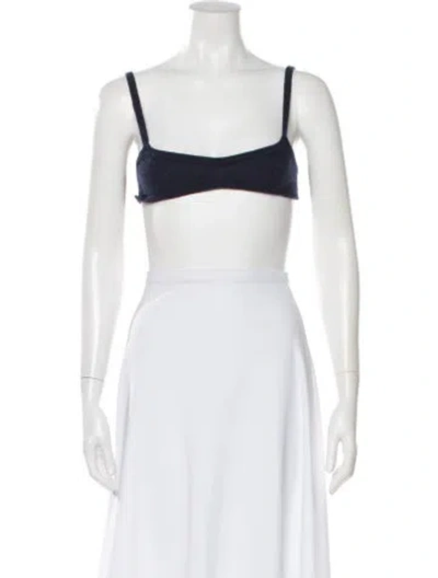 Pre-owned Khaite Cashmere Square Neckline Sports Bra In Black