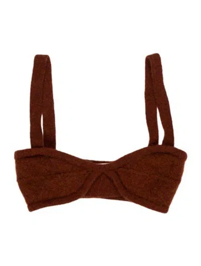 Pre-owned Khaite Cashmere Square Neckline Sports Bra In Brown