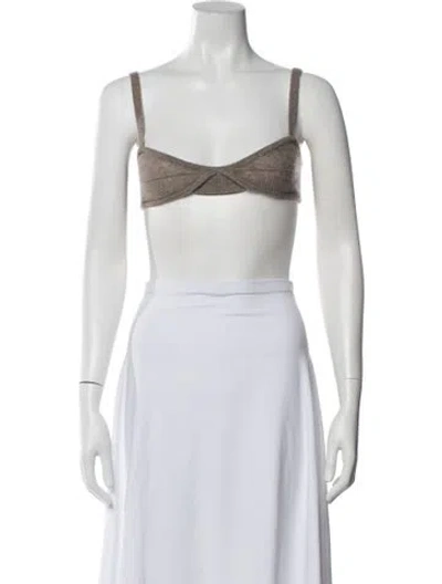 Pre-owned Khaite Cashmere Square Neckline Sports Bra In Neutral
