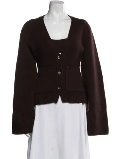 Pre-owned Khaite Cashmere Square Neckline Sweater In Brown