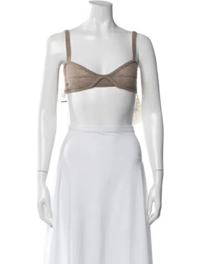 Pre-owned Khaite Cashmere Strapless Crop Top In Black