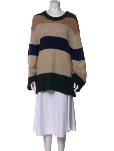 Pre-owned Khaite Cashmere Striped Sweater In Black