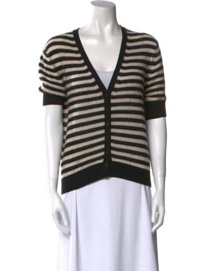 Pre-owned Khaite Cashmere Striped Sweater In Black