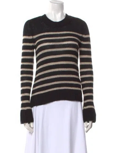 Pre-owned Khaite Cashmere Striped Sweater In Black