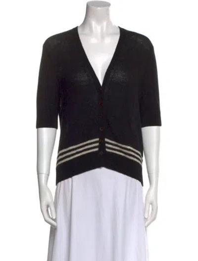 Pre-owned Khaite Cashmere Striped Sweater In Black