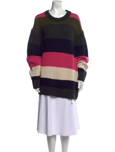 Pre-owned Khaite Cashmere Striped Sweater In Black