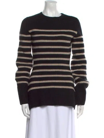 Pre-owned Khaite Cashmere Striped Sweater In Black