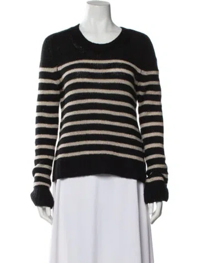 Pre-owned Khaite Cashmere Striped Sweater In Black