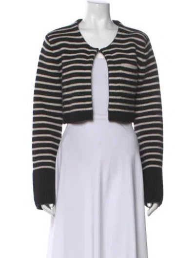 Pre-owned Khaite Cashmere Striped Sweater In Black