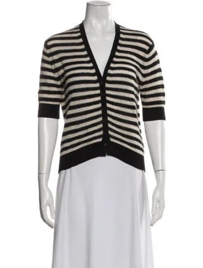 Pre-owned Khaite Cashmere Striped Sweater In Black