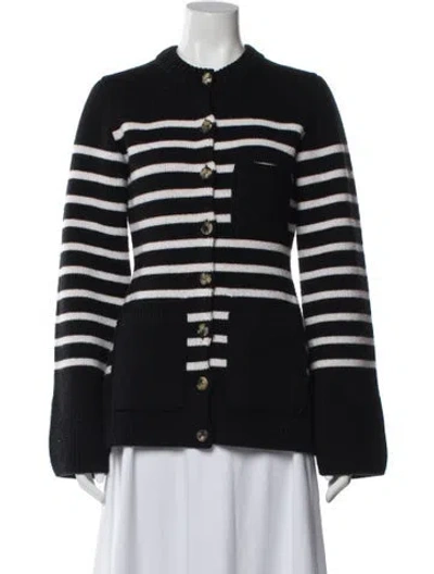 Pre-owned Khaite Cashmere Striped Sweater In Black