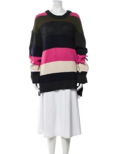 Pre-owned Khaite Cashmere Striped Sweater In Black