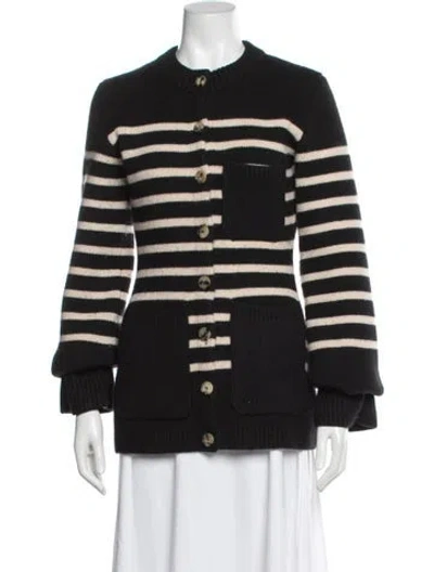 Pre-owned Khaite Cashmere Striped Sweater In Black