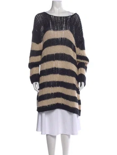 Pre-owned Khaite Cashmere Striped Sweater In Black