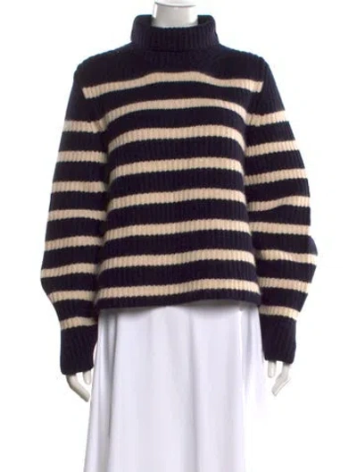 Pre-owned Khaite Cashmere Striped Sweater In Black