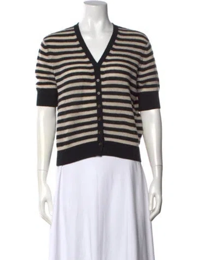 Pre-owned Khaite Cashmere Striped Sweater In Black
