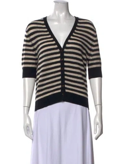 Pre-owned Khaite Cashmere Striped Sweater In Black