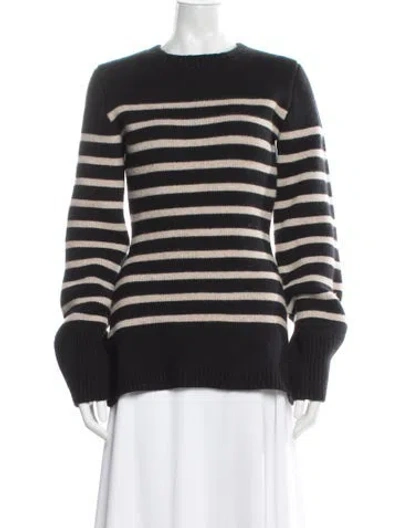 Pre-owned Khaite Cashmere Striped Sweater In Black