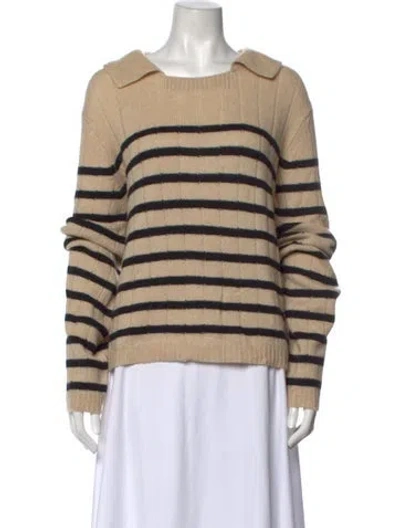 Pre-owned Khaite Cashmere Striped Sweater In Black
