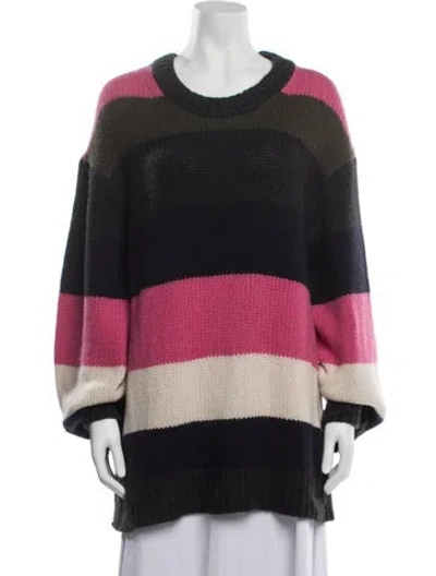 Pre-owned Khaite Cashmere Striped Sweater In Black