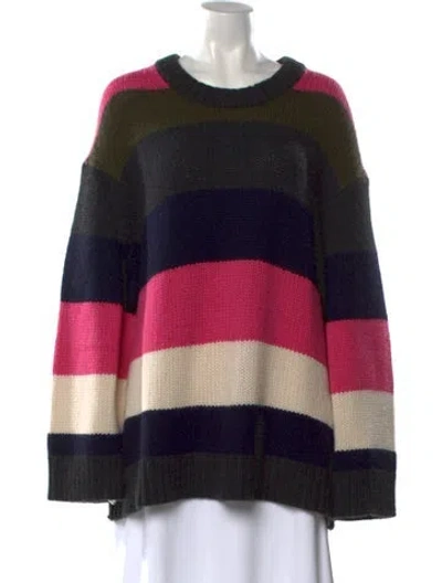 Pre-owned Khaite Cashmere Striped Sweater In Blue