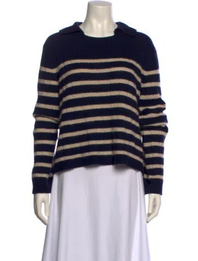 Pre-owned Khaite Cashmere Striped Sweater In Blue