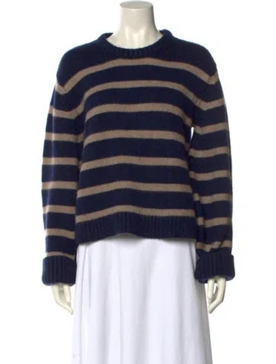 Pre-owned Khaite Cashmere Striped Sweater In Blue