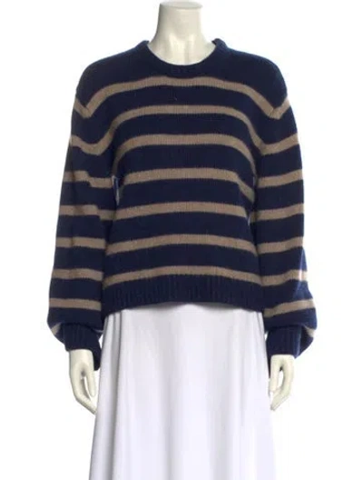 Pre-owned Khaite Cashmere Striped Sweater In Blue