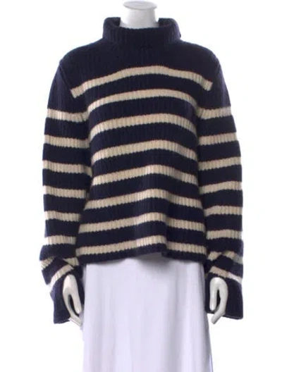 Pre-owned Khaite Cashmere Striped Sweater In Blue