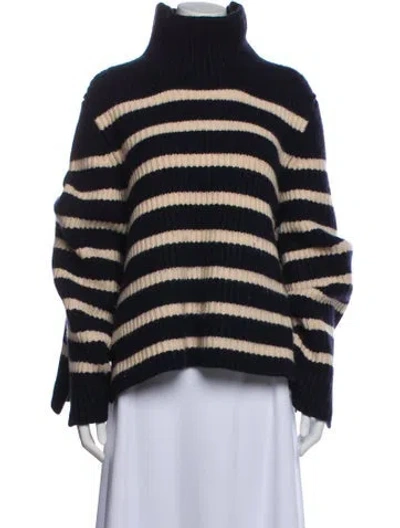 Pre-owned Khaite Cashmere Striped Sweater In Blue