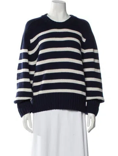 Pre-owned Khaite Cashmere Striped Sweater In Blue