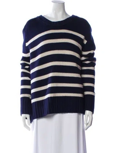 Pre-owned Khaite Cashmere Striped Sweater In Blue
