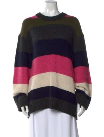 Pre-owned Khaite Cashmere Striped Sweater In Blue