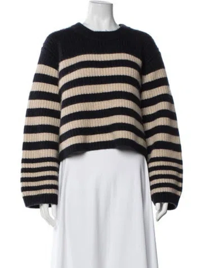 Pre-owned Khaite Cashmere Striped Sweater In Blue